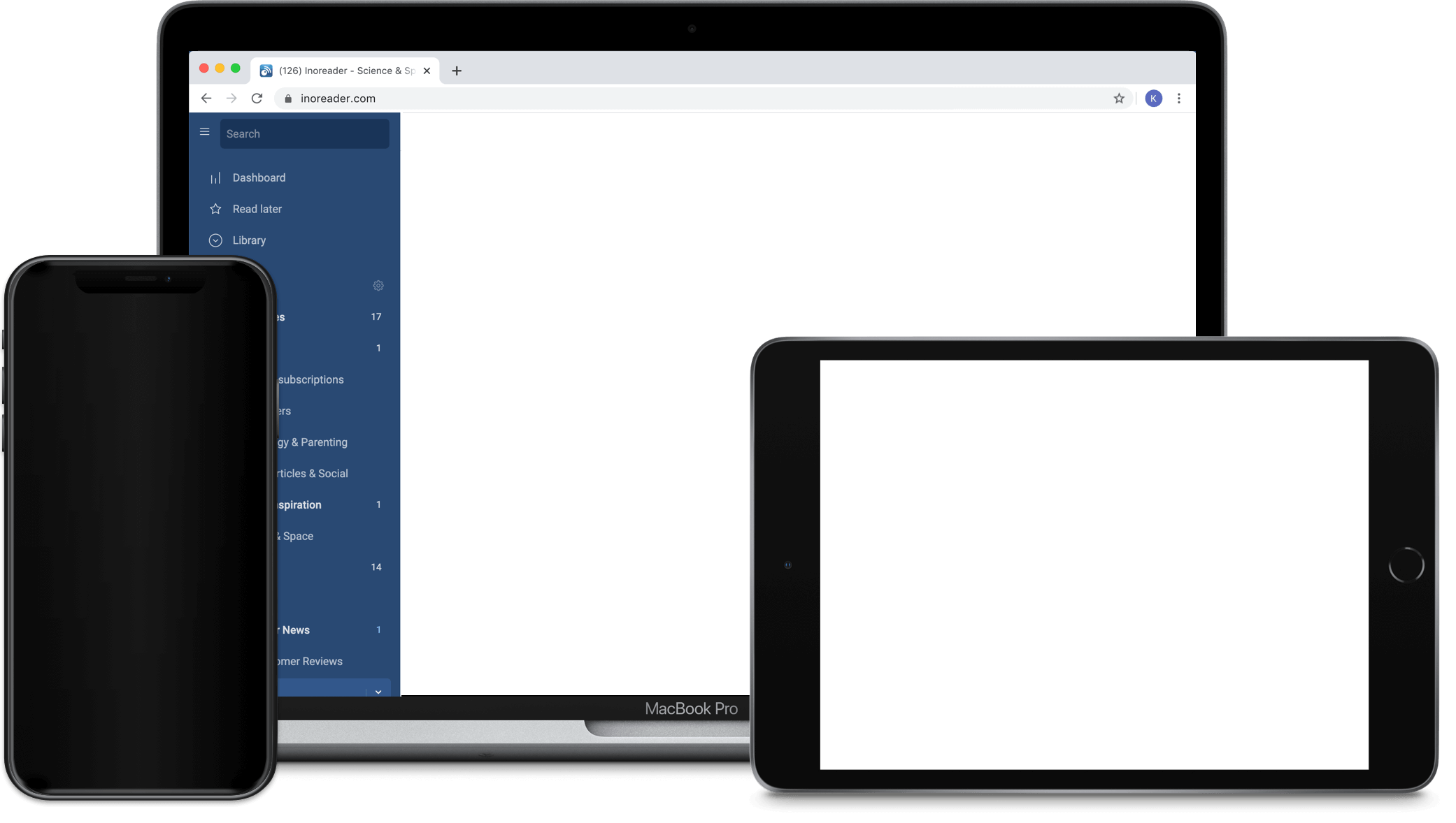 Inoreader - RSS & News Reader is available for Web, Android and iOS